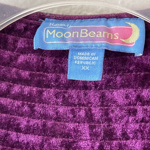 Moonbeams PURPLEE Robe House Coat crushed velvet snap front Size XXL. - Picture 13 of 14